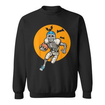 American Football Skeleton Halloween Boys Football Fan Sweatshirt - Seseable
