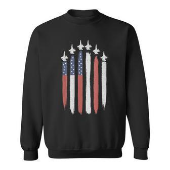 American Patriotic Flag With Fighter Jet For 4Th Of July Sweatshirt | Mazezy AU