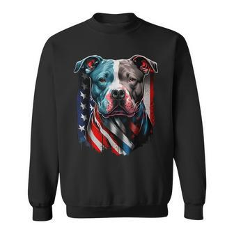 American Pitbull Terrier Usa Flag Patriotic Dog Patriotic Funny Gifts Sweatshirt