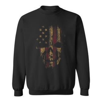 American Skull Flag Patriotic Happy 4Th Of July  Sweatshirt