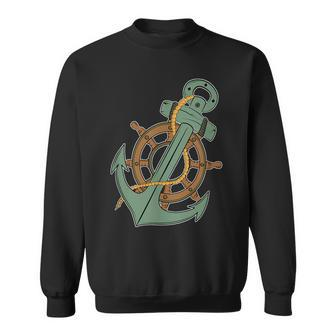 Anchor Tattoo Vintage For Pontoon Captains Sweatshirt | Mazezy