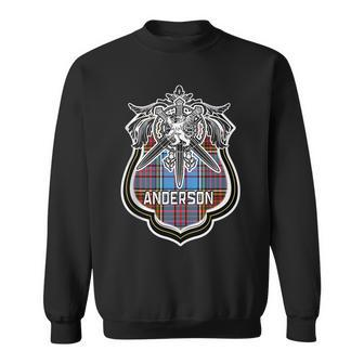 Anderson Scottish Clan Family Tartan Lion Sword Name Anderson Funny Gifts Sweatshirt | Mazezy