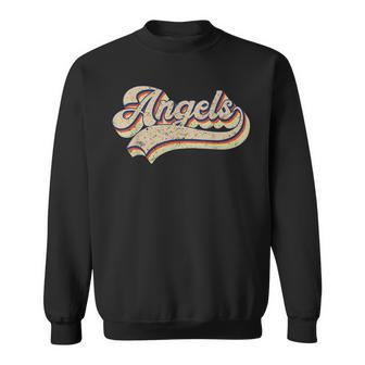 Angels Name Vintage Retro Baseball Lovers Baseball Fans Baseball Funny Gifts Sweatshirt | Mazezy DE