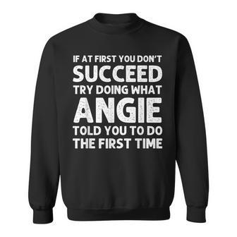 Angie Name Personalized Birthday Christmas Joke Sweatshirt | Mazezy