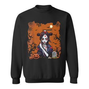 Anime Halloween Zombie Horror Woman Matching Family Kids Anime Halloween Sweatshirt | Mazezy