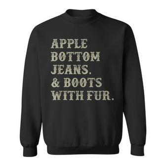 Apple Bottom Jeans And Boots With Fur Sweatshirt - Seseable