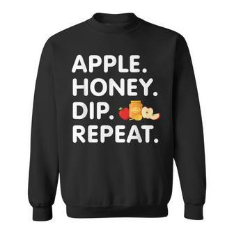 Apple Honey Dip Repeat Rosh Hashanah Jewish New Year Sweatshirt | Mazezy UK