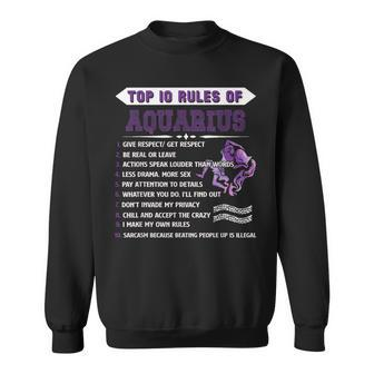 Aquarius Zodiac Birthday Top 10 Rules Of Aquarius Sweatshirt | Mazezy
