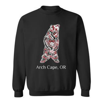 Arch Cape Oregon Native American Indian Brown Grizzly Bear Sweatshirt | Mazezy