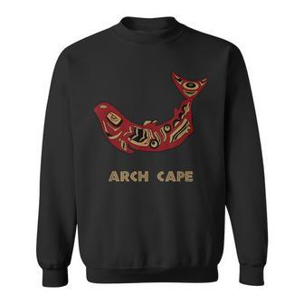 Arch Cape Oregon Salmon Native American Indian Fisherman Sweatshirt | Mazezy