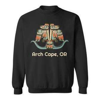 Arch Cape Oregon Thunderbird Nw Native American Sweatshirt | Mazezy