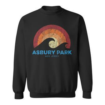 Asbury Park New Jersey Nj Retro Surf Beach Vibe Sweatshirt | Mazezy