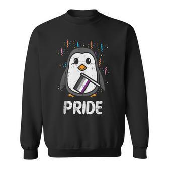 Asexual Flag Penguin Lgbt Ace Pride Stuff Animal Sweatshirt | Mazezy