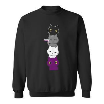 Asexuality Flag Animal Cat Ace Pride Demisexual Asexual Sweatshirt | Mazezy