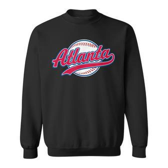 Atlanta Vintage Baseball Throwback Retro Design Sweatshirt | Mazezy