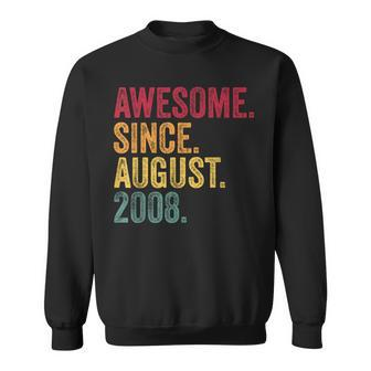 Awesome Since August 2008 15Th Birthday 15 Years Old Sweatshirt | Mazezy