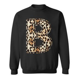Awesome Letter B Initial Name Leopard Cheetah Print Sweatshirt | Mazezy