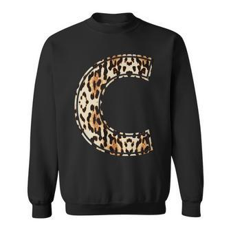 Awesome Letter C Initial Name Leopard Cheetah Print Sweatshirt | Mazezy