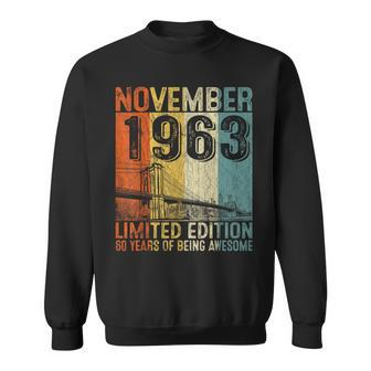Awesome Since November 1963 Vintage 60Th Birthday Men Sweatshirt - Seseable