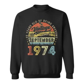 Awesome Since September 1974 Vintage 49Th Birthday Sweatshirt | Mazezy