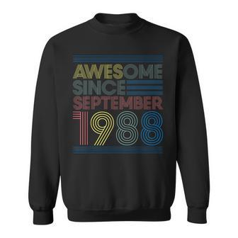 Awesome Since September 1988 Bday 34Th Birthday Sweatshirt | Mazezy