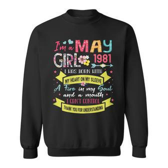 Awesome Since 1981 40Th Birthday Im A May Girl 1981 Sweatshirt | Mazezy