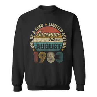 Awesome Since August 1983 Vintage Gift Men 40Th Birthday Funny Birthday Gifts Sweatshirt | Mazezy