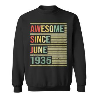 Awesome Since June 1935 Vintage 1935 84 Birthday Sweatshirt | Mazezy