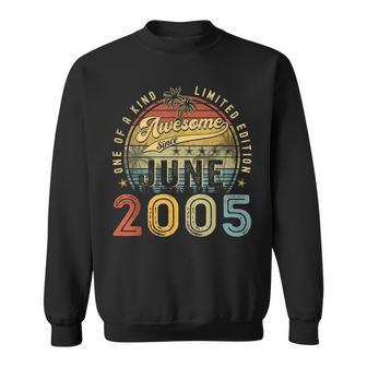 Awesome Since June 2005 Vintage 18Th Birthday Party Retro Sweatshirt | Mazezy