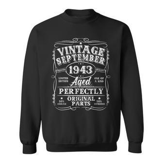 Awesome Since September 1943 Vintage 80Th Birthday Gifts Men 80Th Birthday Funny Gifts Sweatshirt | Mazezy