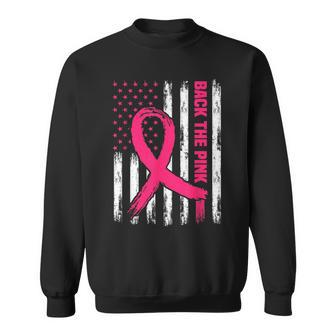 Back The Pink America Flag Support Breast Cancer Awareness Sweatshirt - Thegiftio UK