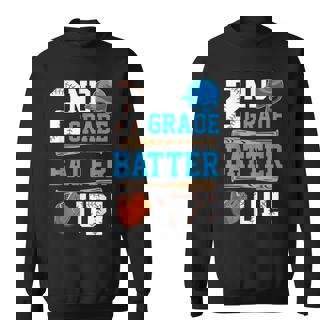 Back To School 2Nd Grade Batter Up Baseball First Day Boys Sweatshirt | Mazezy