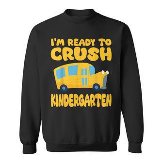 Back To School First Day Of Kindergarten School Bus Funny Sweatshirt | Mazezy