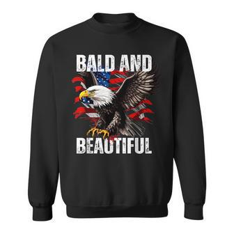 Bald And Beautiful July 4Th Independence Day America Eagle Sweatshirt | Mazezy