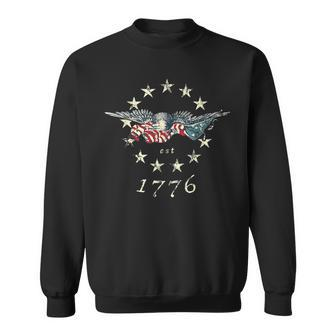 Bald Eagle Flag Vintage 1776 Sweatshirt | Mazezy