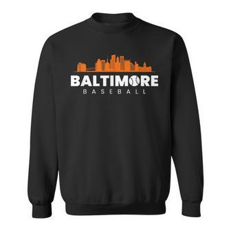 Baltimore Baseball Vintage Minimalist Retro Baseball Lover Sweatshirt - Seseable