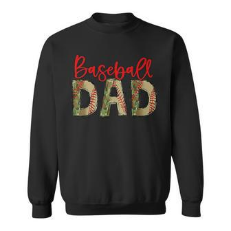 Baseball Dad Camouflage Funny Fathers Day Baseball Lover Funny Gifts For Dad Sweatshirt | Mazezy