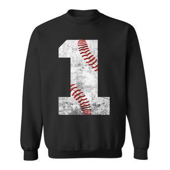 Baseball Jersey Number 1 Vintage 1St Birthday  Sweatshirt