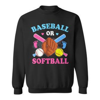 Baseball Or Softball Gender Reveal Baby Party Boy Girl  Sweatshirt