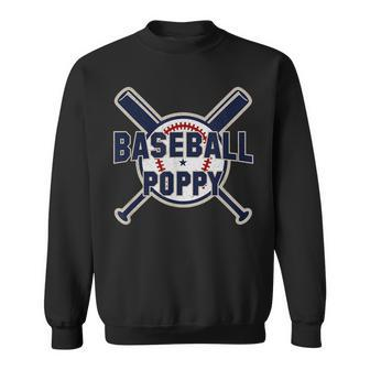 Baseball Poppy Softball Papa Funny Fathers Day Gift Grandpa Sweatshirt | Mazezy