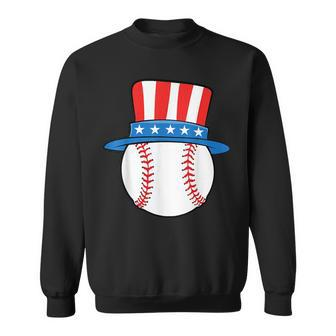 Baseball Uncle Sam Hat Cool 4Th Of July Usa Flag Umpire Gift Sweatshirt | Mazezy
