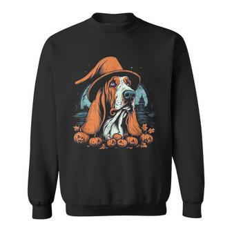 Basset Hound Witch Halloween Costume Dog Lover Puppy Sweatshirt - Seseable