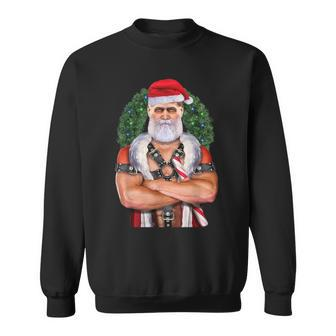Bdsm Leather Daddy Santa Gay Pride Christmas Holiday Sweatshirt | Mazezy