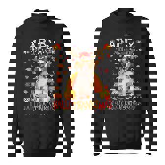 Beagles Dog Happy Hallothanksmas Halloween Thanksgiving Xmas Halloween Funny Gifts Sweatshirt | Mazezy