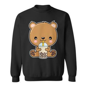 Bear Boba Bubble Milk Tea Kawaii Cute Animal Lover Gifts For Bear Lovers Funny Gifts Sweatshirt | Mazezy