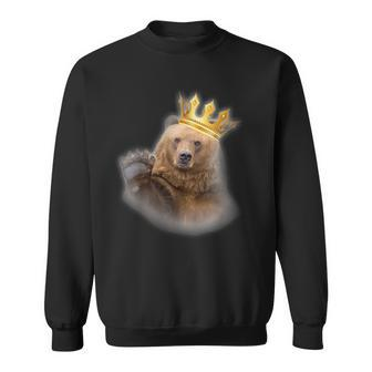 Bear King Funny Grizzly Bear Brown Bear Brown Funny Gifts Sweatshirt | Mazezy