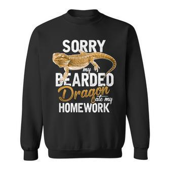 Bearded Dragon Ate My Homework Beardie Lizard Sweatshirt | Mazezy