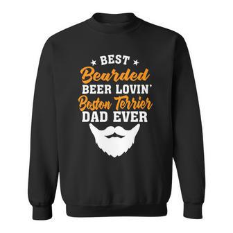 Beer Best Bearded Beer Lovin Saint Bernard Dad Funny Dog Lover Sweatshirt - Monsterry AU