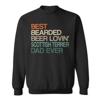 Beer Best Bearded Beer Lovin Scottish Terrier Dad Fathers Day Sweatshirt - Monsterry CA