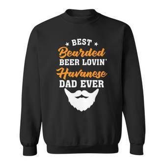 Beer Best Bearded Beer Lovin Shih Tzu Dad Funny Dog Lover Humor Sweatshirt - Monsterry CA